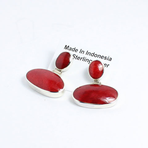 red coral earring