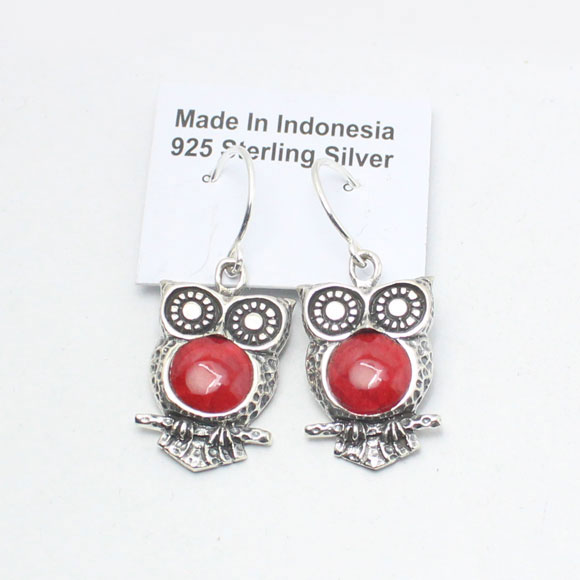 red coral earring