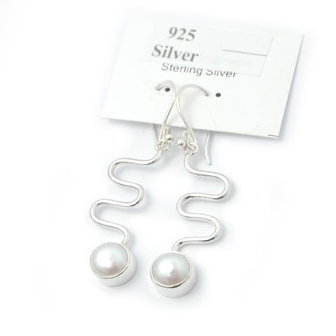 bali silver pearl earring